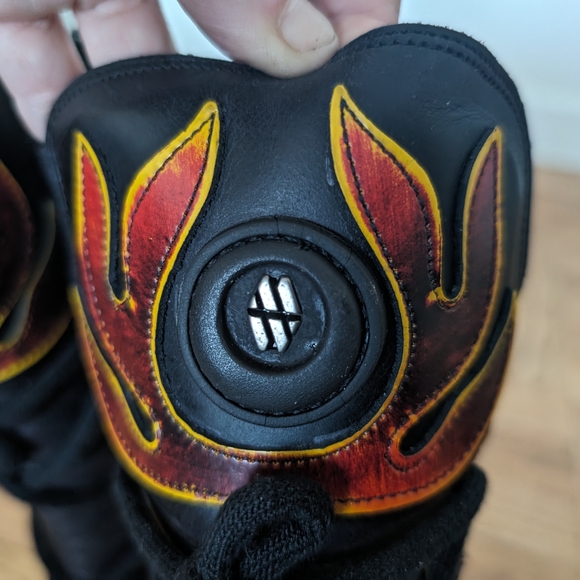 Women's New Rock Leather Boots Metal Heel Red Flame Malicia Collection W/Box - Picture 9 of 16